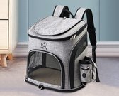 Sac de transport et sac à dos (M) pour animaux - Chats et chiens - Zwart/ Grijs - Taille M - Pet - Pet Carrier - Sac à dos - Sac de voyage