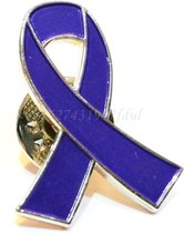 speldje - kanker - paars - ribbon - broche