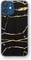Case Company® - iPhone 12 mini hoesje - Gouden marmer - Soft Cover Telefoonhoesje - Bescherming aan alle Kanten en Schermrand