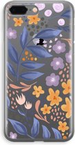 Case Company® - iPhone 8 Plus hoesje - Flowers with blue leaves - Soft Cover Telefoonhoesje - Bescherming aan alle Kanten en Schermrand