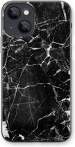Case Company® - iPhone 13 mini hoesje - Zwart Marmer - Soft Cover Telefoonhoesje - Bescherming aan alle Kanten en Schermrand