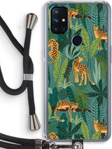 Case Company® - OnePlus Nord N10 5G hoesje met Koord - Luipaard 2 - Telefoonhoesje met Zwart Koord - Bescherming aan alle Kanten en Over de Schermrand