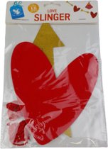 Love Slinger - Rood / Goud - Papier - Feest - Valentijnsdag - Valentijn - 1,8 m