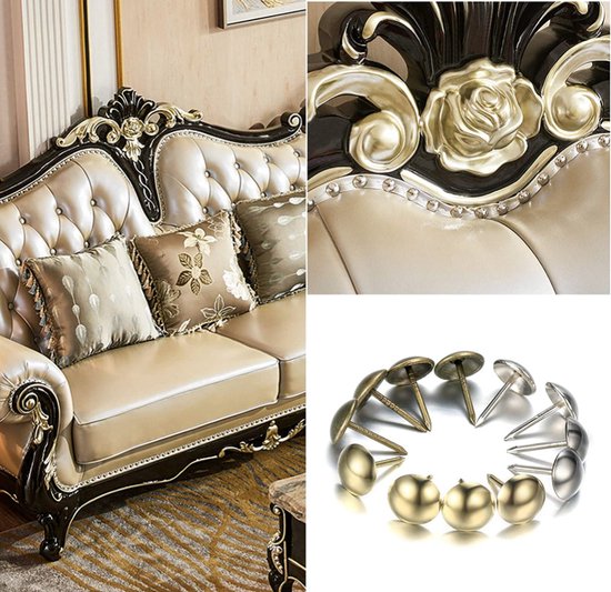 500 stks veel: D11mmxL17mm Antieke Vintage Sofa Bekleding Tacks Houten Meubels Decoratieve Tacks Kooknagel Duim Nagels Thuis DIY Bekleding Nagels (Antiek
