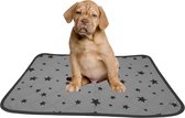 Sharon B - puppy training pad - plasmat - grijs - sterretjes - 60x45 cm - hondentoilet - herbruikbaar - wasbaar - ideaal bij zindelijkheidstraining hond