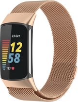 Somstyle Milanees Bandje Geschikt Voor Fitbit Charge 5 - Rose Gold