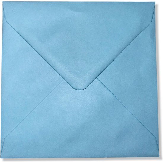 Cards & Crafts 100 Luxe enveloppen - Babyblauw - 14x14 cm - 100 grams - vierkant 140x140 mm