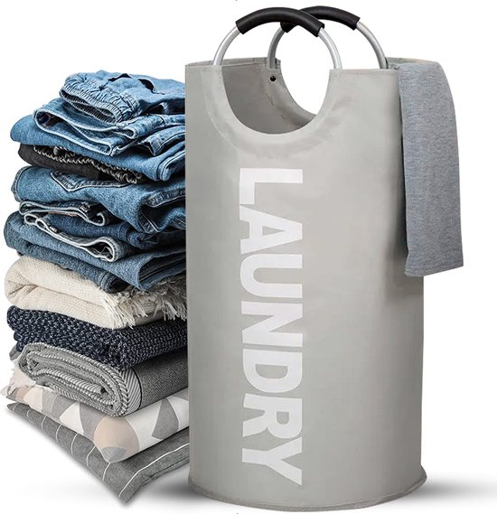 KROMS Wasmand Opvouwbaar Zwart Laundry Basket Heupwasmand Opvouwbare Opbergmand 45l 2534359014