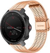 Strap-it Luxe stalen RVS bandje - geschikt voor Polar Grit X / Grit X Pro / Vantage M / M2 - rosé goud