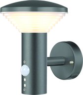 Oneiro’s Luxe wandlamp Bitburg 900lm 11W RVS 14,8 x 18,3 cm antraciet - zwart - prikspot - zonne-energie - led buiten - lamp - solar – LED – tuinverlichting – tuin – zomer – verlichting – Solarlamp