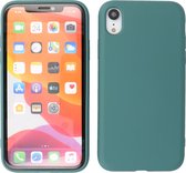 iPhone XR Hoesje - 2.0mm Dikke Fashion Telefoonhoesje Backcover - Siliconen Hoesje - Donker Groen