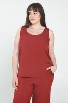 Promiss Dames Effen linnen blouse - Top - Maat 50