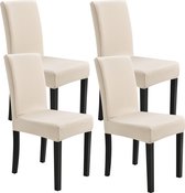 Stoelhoes set van 4 hoes voor stoelen stretch zandkleur