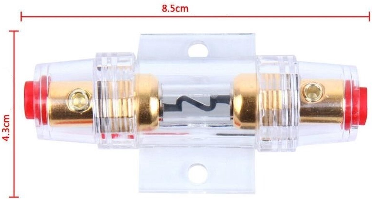 Auto Audio Kabelset - Universeel - voor Versterker & Subwoofer - Kabel - Bedrading Set - 1000W - Rood & Blauw – foto 4