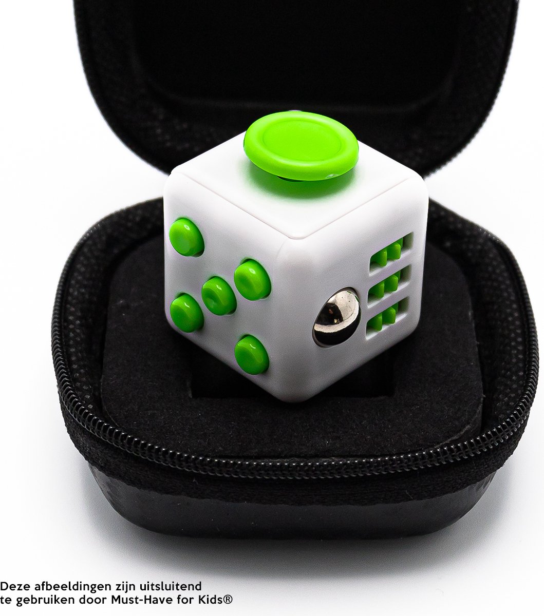 Afbeelding van product Must-Have for Kids  Fidget Cube "Wit-Groen" - Fidget Toys - Anti Stress Speelgoed - Stressbal - Hoogsensitiviteit - HSP - Infinity Cube