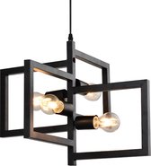 Industriële hanglamp metalen constructie 3-lichts - Madrid - zwart