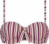 Sassy Stripe bandeau bikinitop Meerkleurig, Roze, Groen maat 42D (85D)