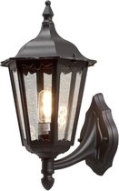 Oneiro’s Luxe wandlamp Firenze Up 44 x 30 cm E27 aluminium zwart - zwart - prikspot - zonne-energie - led buiten - lamp - solar – LED – tuinverlichting – tuin – zomer – verlichting – Solarlamp