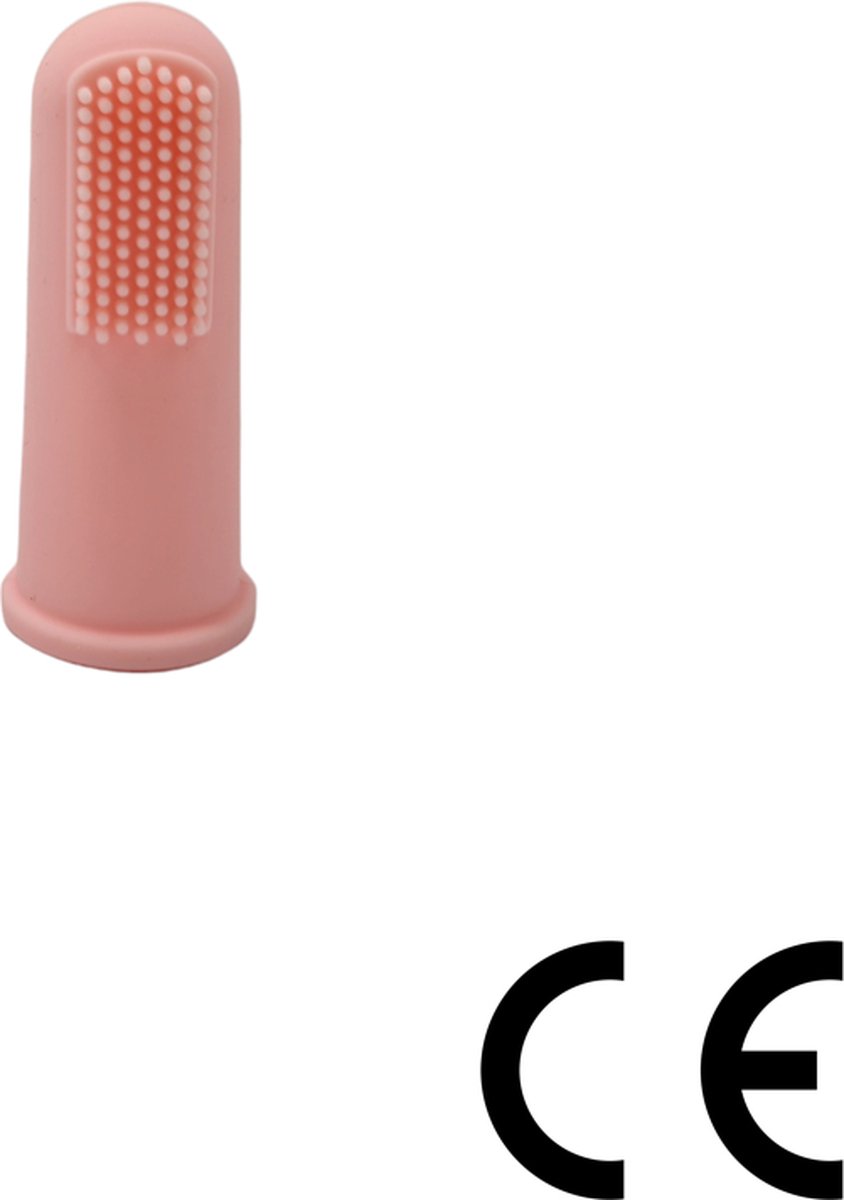 Goedkoopste Baby tandenborstel - doorkomende tandjes - tandvlees massage - vinger tandenborstel - baby/peuter - silicone - vingertandenborstel baby - Rose inclusief opbergdoosje