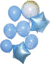 bouquet de ballons 9 ballons its-a-boy bleu baby shower naissance