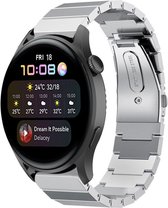Stalen Smartwatch bandje - Geschikt voor  Huawei Watch 3 - Pro metalen bandje - zilver - Strap-it Horlogeband / Polsband / Armband