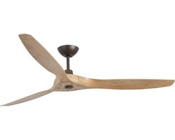 Faro Barcelona 33519 Morea L plafondventilator lichtbruin 152 cm - Afstandsbediening - Stille en zuinige DC-motor - 5 snelheden - zomer en winterstand