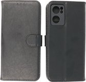 Oppo Reno 7 5G Hoesje - Book Case Telefoonhoesje - Kaarthouder Portemonnee Hoesje - Wallet Cases - Zwart