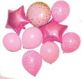 ballonset 9 ballonnen its-a-girl voor geboorte-babyshower