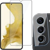 Screenprotector geschikt voor Samsung Galaxy S22 Plus - Gehard Glas Beschermglas Tempered Glass Screen Protector - Camera Lens Protector