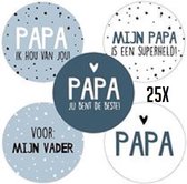 25x Sluitstickers Vaderdag Assorti - RONA DESIGN® - Sluitstickers - 40mm - Jarig - Kadosticker - PAPA - Feest - Liefde - Uitdelen - Sluitzegel - Traktatiesticker - Vaderdag - Trakt