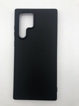 Hoogwaardige Siliconen back cover case - Geschikt voor Samsung Galaxy S22 Ultra - TPU hoesje Zwart (Past Alleen S22 Ultra)