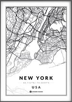 Poster New York - Stadsposter - Posters zwart wit - Wanddecoratie - 30x40 Citymap