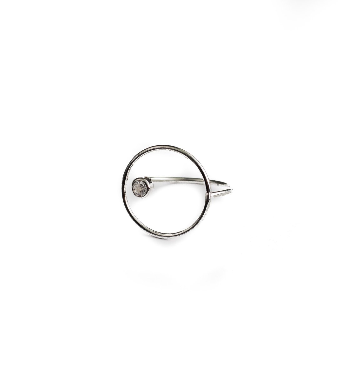 HÕBE – Abie Ring – Sterling Zilver – Gerecycled Zilver – Ring– Handgemaakte Sieraad – Zirkonia – Accessories – Dames Ring – Adjustable Ring