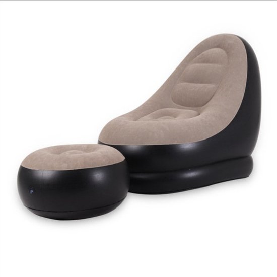 Belfort stoel tuin incl. voetenbank | wicker | Kobo Grey