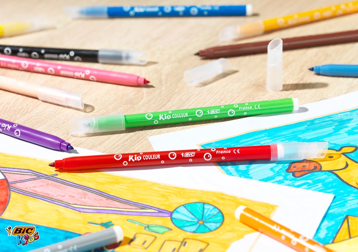 BIC Kids Super Mario Kleurdoos - met Kleurpotloden - Visaquarelle - Aquarelpotloden - Viltstiften en Stickers - Verschillende Kleuren - Herbruikbare Doos van 70 Stuks met 5 Stickervellen — afbeelding 4