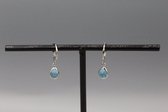 Bubbels Sieraden Handgemaakte Oorbellen Druppel Crystal Blue Zilverkleurig