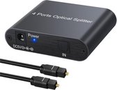 NÖRDIC SGM-169 Digitale optische audio toslink splitter - 1 naar 4 - Zwart