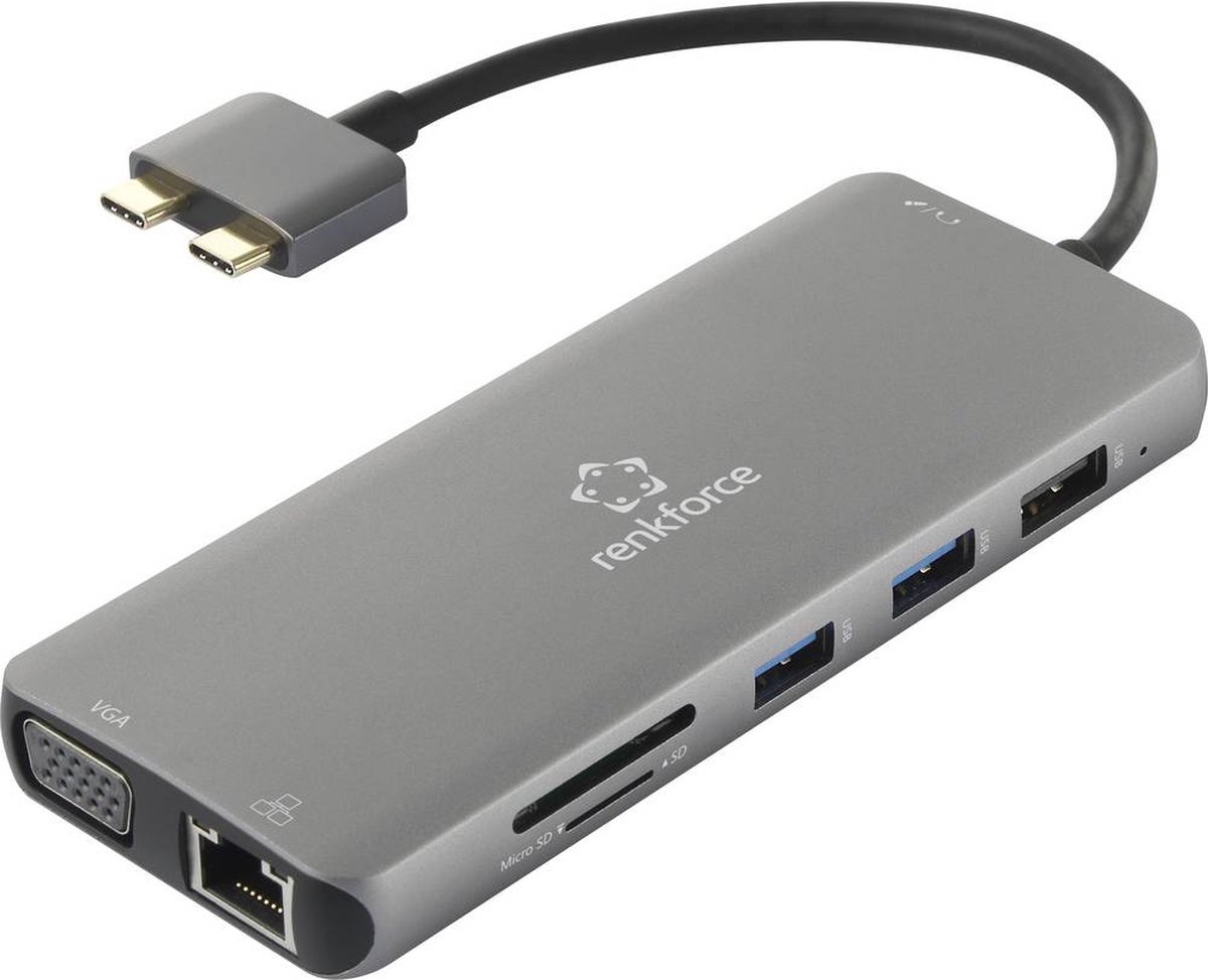 Renkforce RF-4533848 USB-C laptopdockingstation Geschikt voor merk: Apple MacBook Incl. laadfunctie