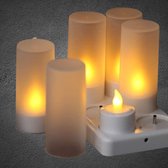 Led Theelicht - Warm Wit Oplaadbaar - Waxinelichtje - Kaars - Vlam effect -... |