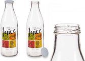 Glazen Sapfles – Smoothie Fles – Smoothie Beker – Drinkfles – Glas – Met Deksel/Draaidop – Hervulbaar – 1 Liter – 1L