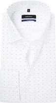 Seidensticker - TF Overhemd Wit Stippen - 43 - Heren - Tailored-fit