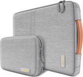 iNeseon 13-13,3 Inch Laptophoes Tas Sleeve Case voor 2012-2020 MacBook Air Pro (M1), Dell HP Lenovo Huawei Notebook, Surface Laptop Tablet Draagtas Cover met Afneembaar Accessoiretasje, Grijs