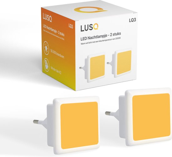 LUSQ® - 2 Pièces - Douille Veilleuse LED - Capteur Jour et Nuit - Enfants - Blanc Chaud