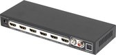 SpeaKa Professional 4 poorten HDMI-splitter Met audiopoorten, Met afstandsbediening 3840 x 2160 Pixel Zwart