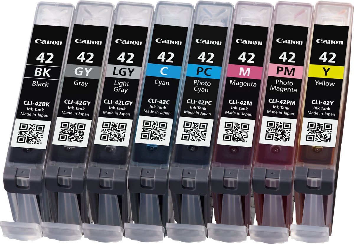 Canon CLI-42 - Inktcartridge / Zwart / Cyaan / Magenta / Foto Magenta / Foto Cyaan / Grijs / Licht Grijs