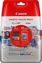 Canon Pack économique de papiers photo CLI-551XL BK/C/M/Y à haut rendement