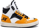 Replay Wall Jongens Hoge Sneaker - Wit Zwart - Maat 36