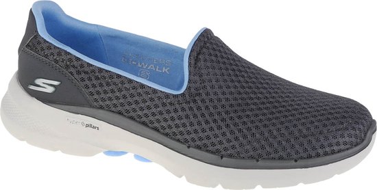 Skechers Go Walk 6 - Big Splash 124508-GYBL, Vrouwen, Grijs, Sneakers, Sportschoenen, | bol.com
