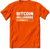 Bitcoin Miljonair Loading - Crypto T-Shirt Kleding Cadeau | Dames / Heren / Unisex | Bitcoin / Ethereum shirt | Grappig Verjaardag kado | BTC Tshirt Met Print | - Oranje - XL