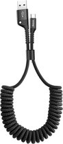 Baseus USB C kabel voor auto | Type C naar USB A | USB 2.0 HighSpeed | Oplaadsnoer | Max. 480 Mb/s | Snelladen tot 3A | Male naar male | (Zwart) CATSR-01